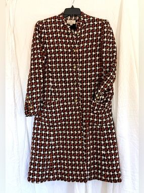 Jeane Eddy for Fiandaca Vintage  - Black Silk Lining, houndstooth plaid, size 10